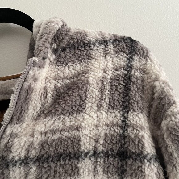 Koolaburra By UGG Women S Irish Cream Plaid Brushed Back Sherpa Hoodie Pullover - Picture 7 of 11